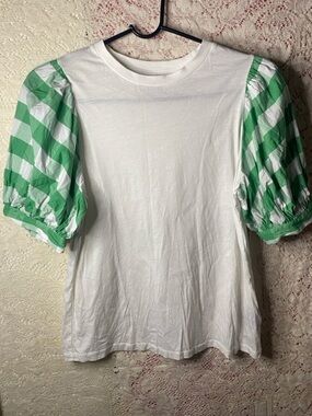 Who What Wear women's white & green top
